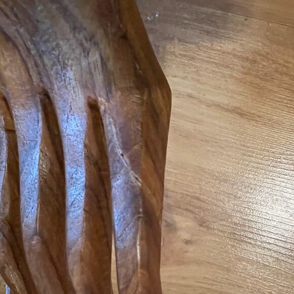 Vintage monkey pod wood salad bowl set-10 serving bowls natural wood kitchen MCM - Picture 9 of 11